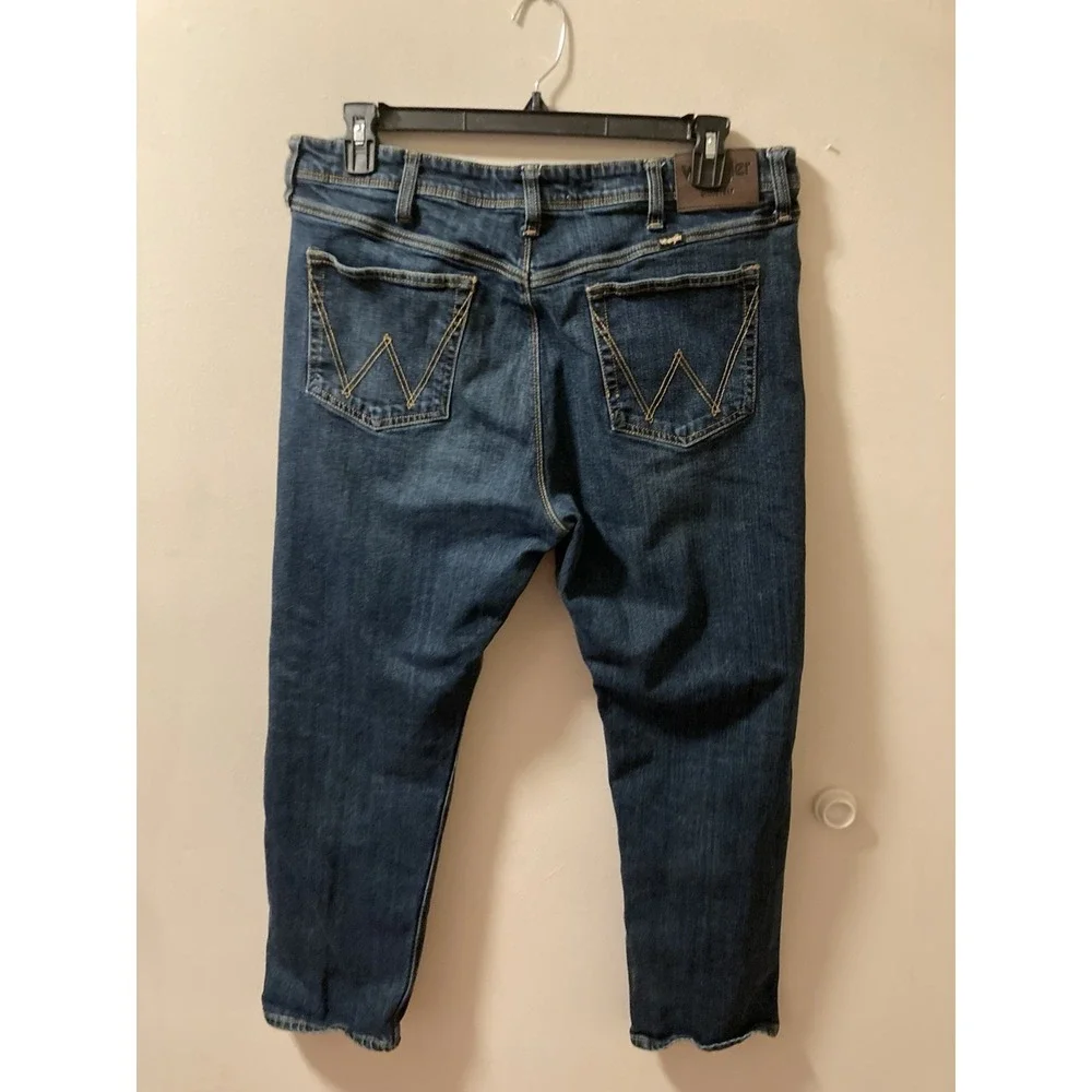 Wrangler Regular Fit Stretch Blue Jeans Lot Of 2 38x29 #1796601 - Picture 8 of 9